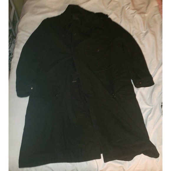 TOPMAN Design Limited Edition Long Trench Black TOPCOAT Size Large - Picture 2 of 11